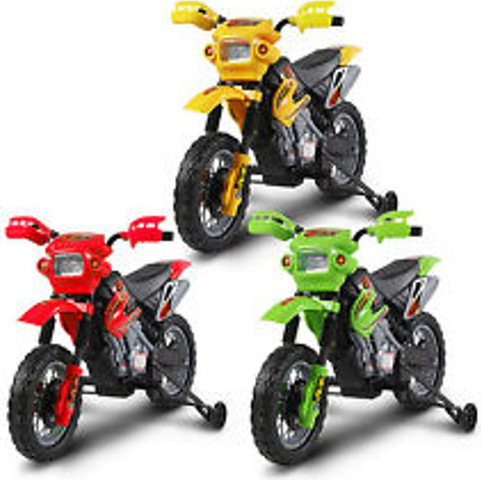 אופנוע שטח ממונע לילדים עם גלגלי עזר אדום BOBTOYS 6V
