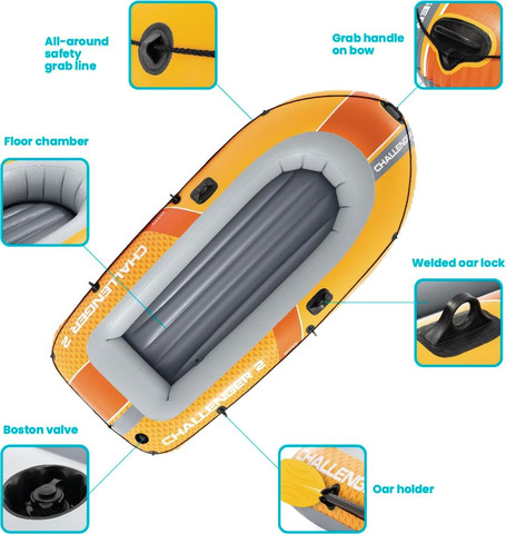 סירה אינטקס מתנפחת INTEX 66312 Challenger 2 *כולל משאבה ומשוטים*
