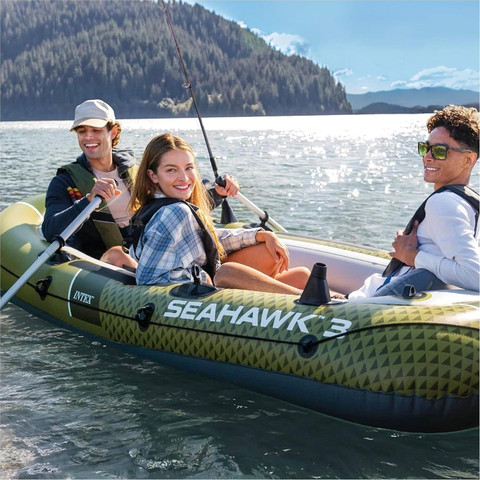 סירת גומי מתנפחת אינטקס INTEX 66333 SeaHawk 3 *כולל משאבה ומשוטים*