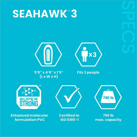 סירת גומי מתנפחת אינטקס INTEX 66333 SeaHawk 3 *כולל משאבה ומשוטים*