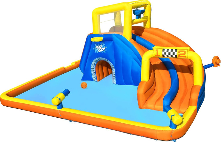 פארק מים לחצר SUPER SPEEDWAY פארק מים מרוצים וכדורסל בסט וואי BESTWAY 53377