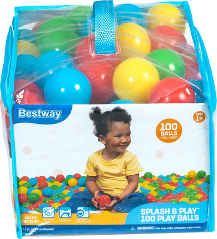 100 כדורי פלסטיק לגימבורי או בריכה בסטוואי BESTWAY 52648