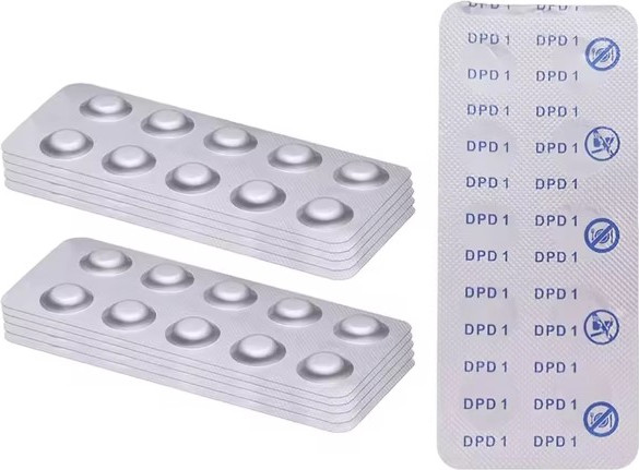10 כדורי DPD לבדיקת כלור במים PACIFIX