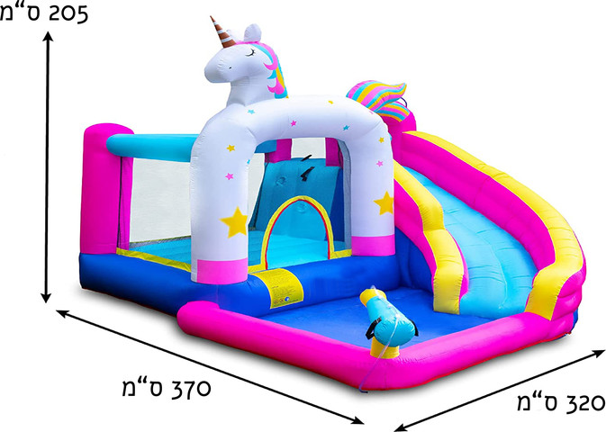 דגם חד קרן ו מתנפח מים לגינה משולב, שק אגרוף-מתנה בכל אריזה