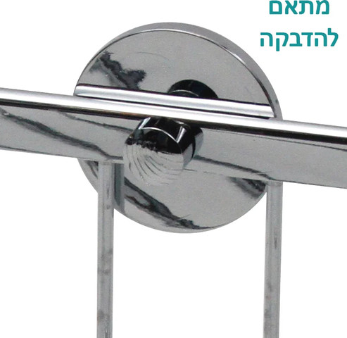 מתקן פינתי כפול בהדבקה לשמפו – ניקל ,  מעוגל Premium עשויה בראס  H21