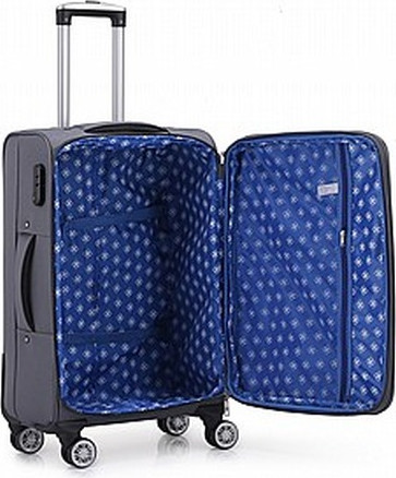 סט 3 מזוודות סוויס Swiss Alpine 2.0 Soft 20+24+28" - אפור