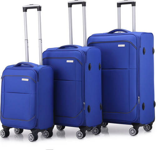 סט 3 מזוודות סוויס Swiss Alpine 2.0 Soft 20+24+28" - כחול
