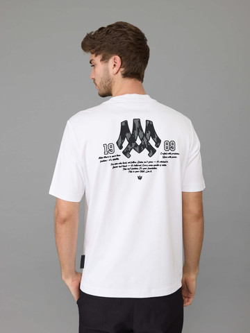 חולצת טישירט קצרה אלדו מורו Back Embroidery גברים - אלדו מורו - White