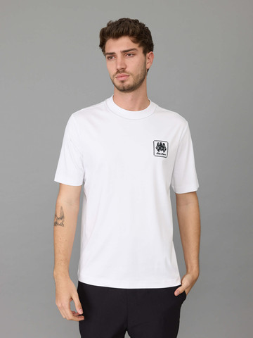 חולצת טישירט קצרה אלדו מורו Back Embroidery גברים - אלדו מורו - White