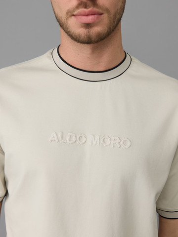 חולצת טישירט קצרה אלדו מורו Strip Collar גברים - אלדו מורו - Grey