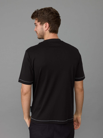 חולצת טישירט קצרה אלדו מורו Label Collar גברים - אלדו מורו - Black