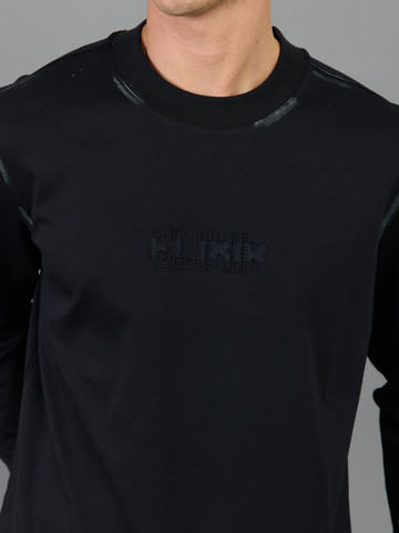 חולצת טישירט ארוכה אליקסיר Center Logo גברים - אליקסיר - Black