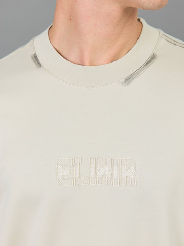 חולצת טישירט ארוכה אליקסיר Center Logo גברים - אליקסיר - Beige