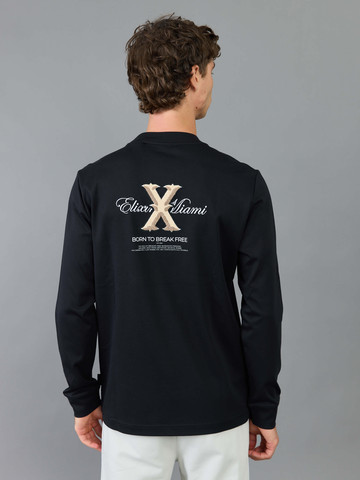 חולצת טישירט ארוכה אליקסיר Back X גברים - אליקסיר - Black