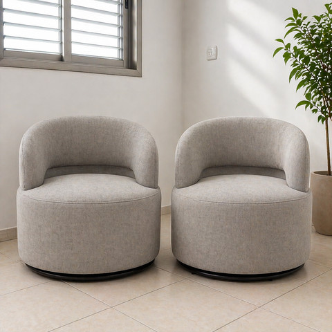 זוג כורסאות מעוצבות מסתובבות לסלון דגם Flow360 Duo