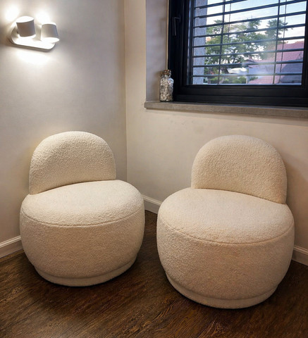 זוג כורסאות מעוצבות בוקלה עגולות Auri Duo