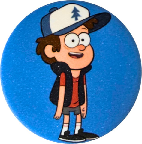 סיכת דיפר פיינס – Gravity Falls | רקע כחול | סיכה מנצנצת 58 מ״מ