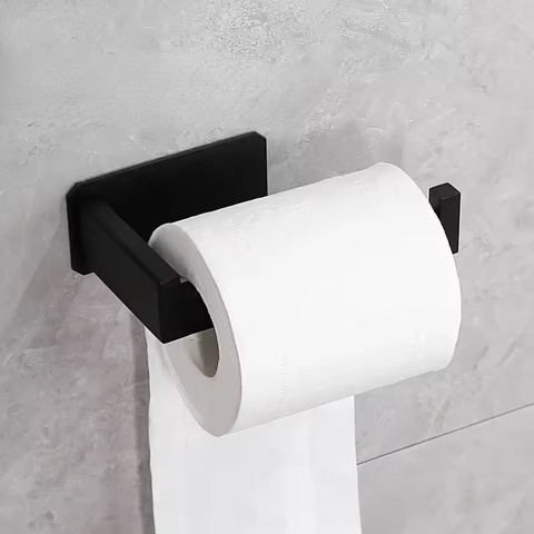 מעמד לנייר טואלט שחור דגם עדן ללא קידוח