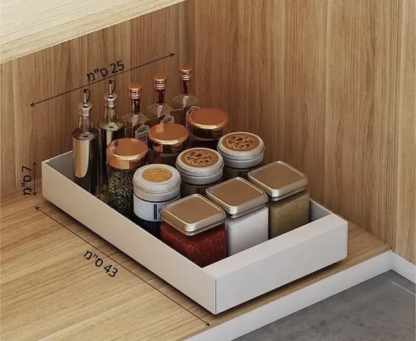 מגירת מתכת נשלפת בהדבקה