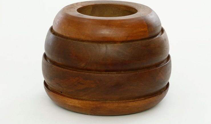 וזה עץ מנגו כהה 18×18×13 ס״מ