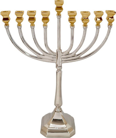 חנוכיה פליז דגם CAPRI - זהב