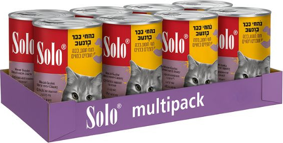 מגש סולו Solo מעדן לחתולים נתחי כבד ברוטב - 400 גרם * 24 יח'