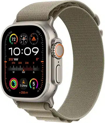 שעון חכם Apple Watch Ultra 2 49mm Titanium Case Alpine Loop GPS + Cellular - מידה Small - צבע רצועה Olive