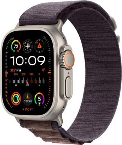 שעון חכם Apple Watch Ultra 2 49mm Titanium Case Alpine Loop GPS + Cellular - מידה Medium - צבע רצועה  indigo