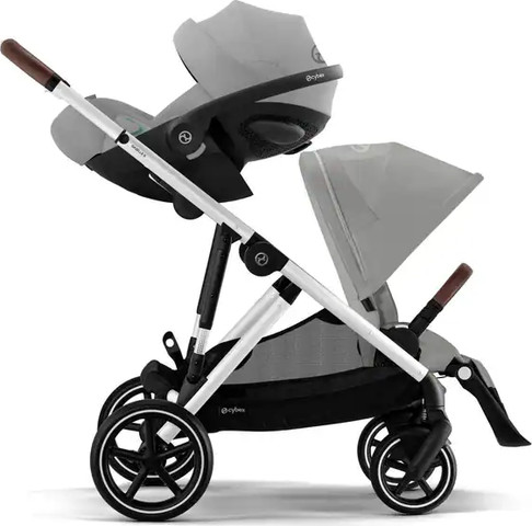 עגלת תאומים אחים גאזל Gazelle S2 עם 2 עריסות ו- 2 טיולונים צבע אפור – סייבקס