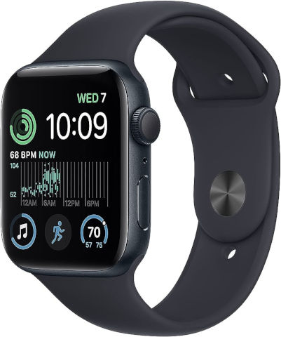 שעון חכם Apple Watch SE 2nd Gen 44mm Aluminum Case Sport Band GPS אפל דור 2 2022 שחור