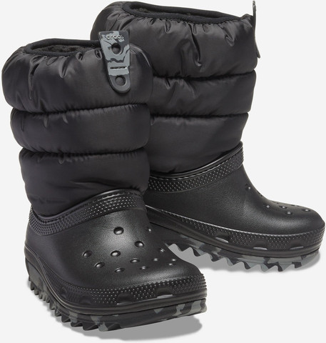 Crocs Classic Neo Puff Boot K - מגפיים לילדים קרוקס בצבע שחור