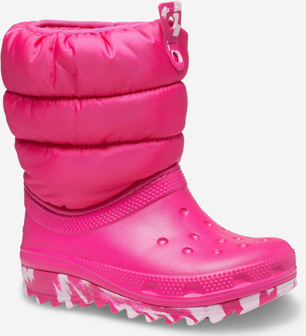 Crocs Classic Neo Puff Boot K - מגפיים לילדים קרוקס בצבע ורוד