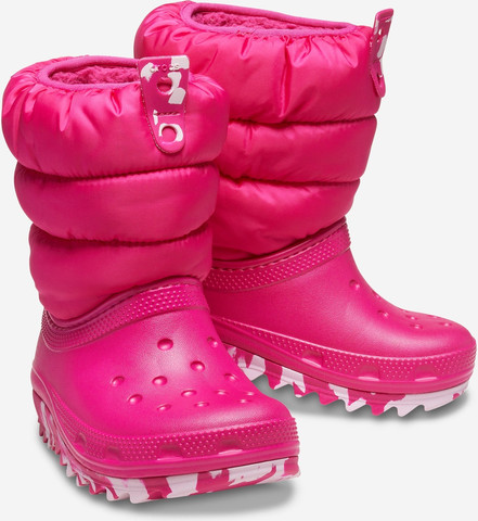 Crocs Classic Neo Puff Boot K - מגפיים לילדים קרוקס בצבע ורוד