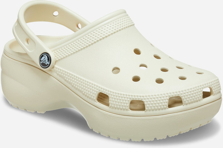 Crocs Classic Platform Clog - כפכפי פלטפורמה קרוקס לנשים בצבע קרם