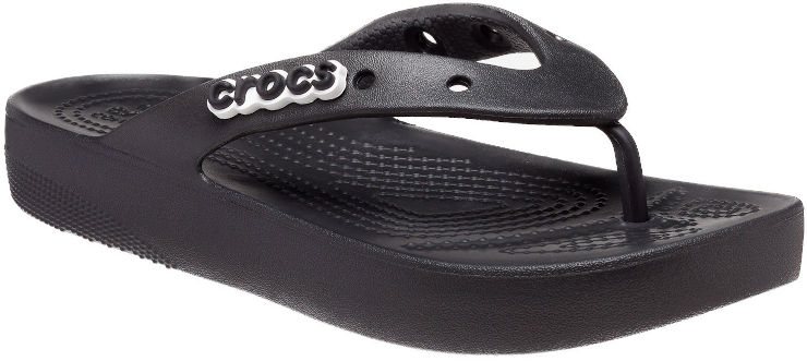 Crocs Classic Platform Flip - כפכפי אצבע קרוקס פלטפורמה בצבע שחור לנשים