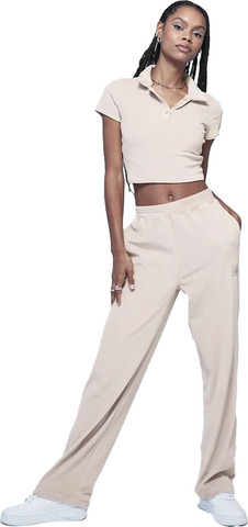 מכנסי Alo Yoga  לנשים דגם Velour High-Waist Glimmer Wide Leg