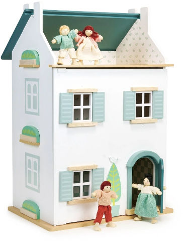 בית בובות נפתח מעץ לילדים Willow Dolls House עם 2 קומות ועליית גג