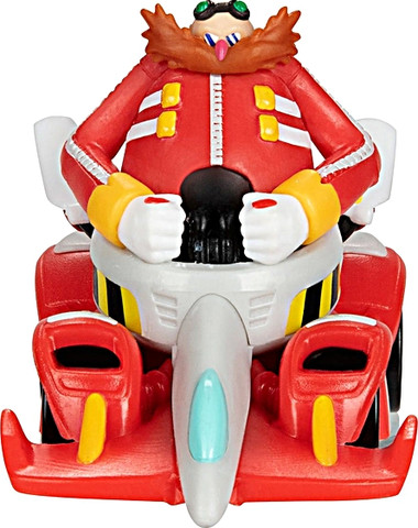דמות דר. אגמן Dr. Eggman עם מכונית בצביעה מטאלית - אדום