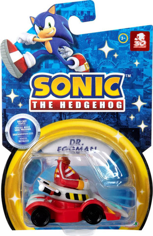 דמות דר. אגמן Dr. Eggman עם מכונית בצביעה מטאלית - אדום