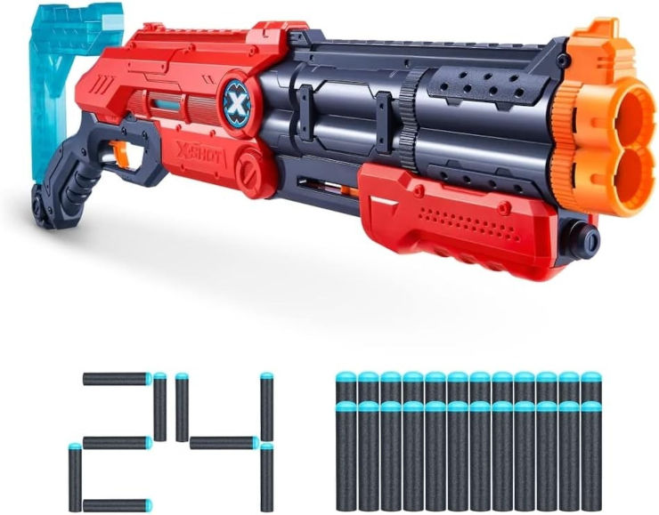 שוט גאן משחק לילדים VIGILANTE עד 27 מ' עם מתקן אחסון ו 24 חיצי ספוג