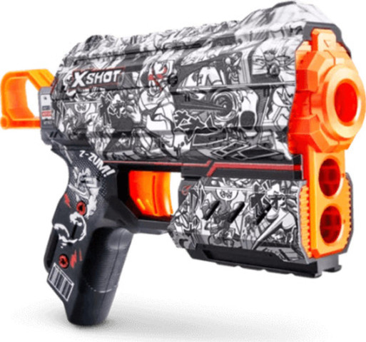 רובה חצי ספוג קומפקטי X-Shot Skins Menace בעיצוב קומיקס