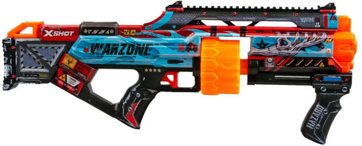 רובה תוף לילדים WARZONE עם 16 חצים מספוג