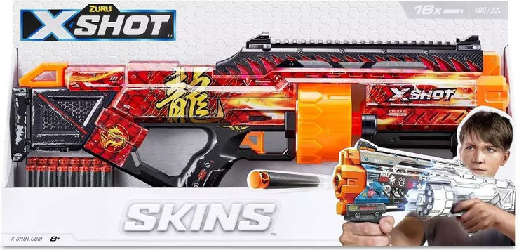 רובה תוף לילדים DRAGON עם 16 חצים מספוג