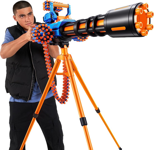 מכונת יריה חשמלית לחיצי ספוג לילדים Insanity Rage Fire עם חצובה, מחסנית שרשור ו 72 חיצי ספוג