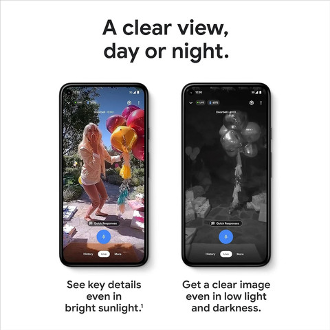 פעמון דלת חכם משולב מצלמה Google גוגל Nest Doorbell 2Gen  לבן גרסת סוללה