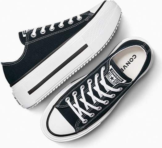 נעלי אולסטאר Chuck Taylor Lift Double Stack Platform נשים - קונברס אולסטאר - Black