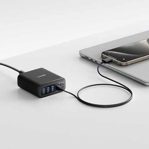מטען עוצמתי 6 יציאות Anker Charger 112W GaN