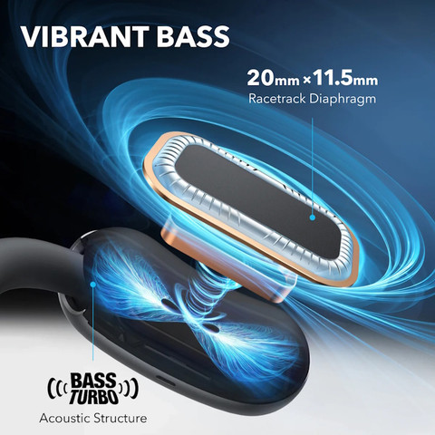 אוזניות TWS Open-Ear אלחוטיות Anker אנקר Soundcore AeroFit 2 A3874H11 שחור