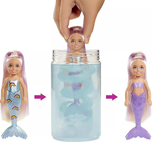 ברבי צ'לסי בת ים מחליפה צבע 6 הפתעות - Barbie Color Reveal