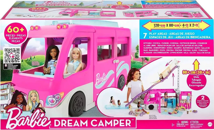 ברבי קרוואן החלומות עם מגלשה ובריכה - Barbie